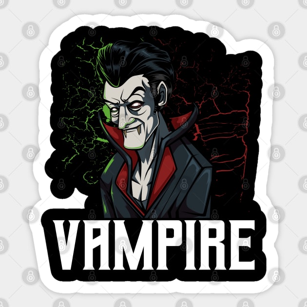 Vampire Dracula Creepy Monster Sticker by Lumio Gifts